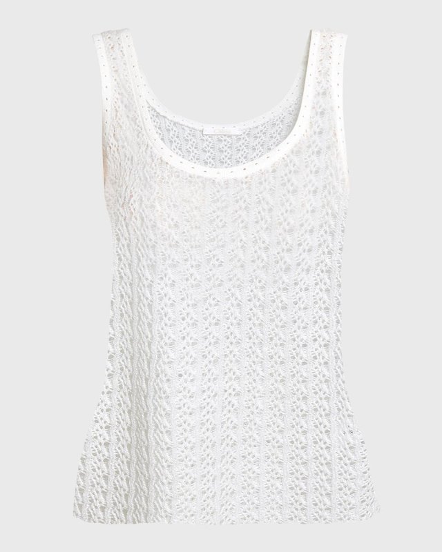 Pointelle Scoop-Neck Tank Top